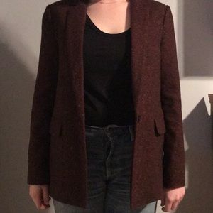 Deep red tweed blazer